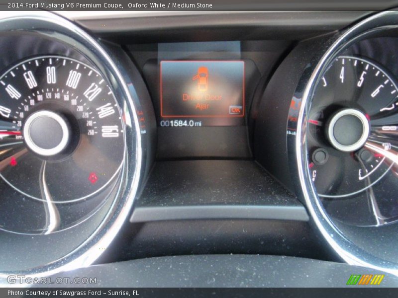 Oxford White / Medium Stone 2014 Ford Mustang V6 Premium Coupe
