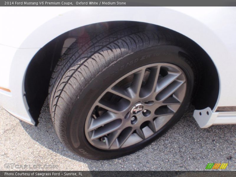 Oxford White / Medium Stone 2014 Ford Mustang V6 Premium Coupe