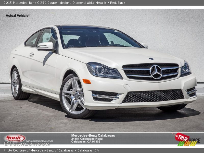 designo Diamond White Metallic / Red/Black 2015 Mercedes-Benz C 250 Coupe