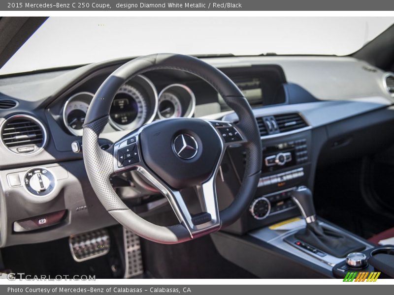 designo Diamond White Metallic / Red/Black 2015 Mercedes-Benz C 250 Coupe