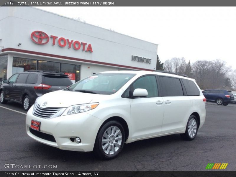 Blizzard White Pearl / Bisque 2012 Toyota Sienna Limited AWD