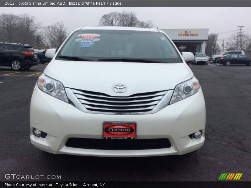Blizzard White Pearl / Bisque 2012 Toyota Sienna Limited AWD