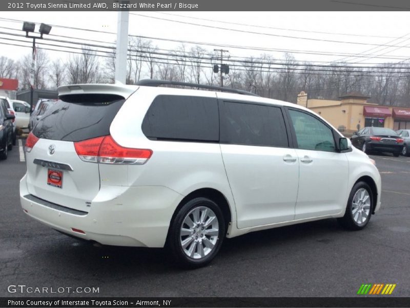 Blizzard White Pearl / Bisque 2012 Toyota Sienna Limited AWD