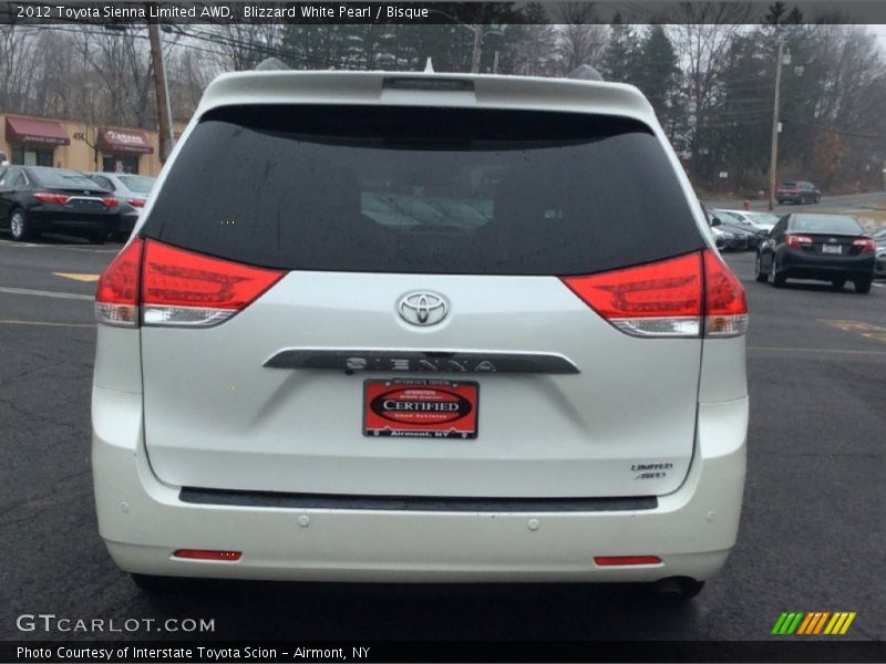 Blizzard White Pearl / Bisque 2012 Toyota Sienna Limited AWD