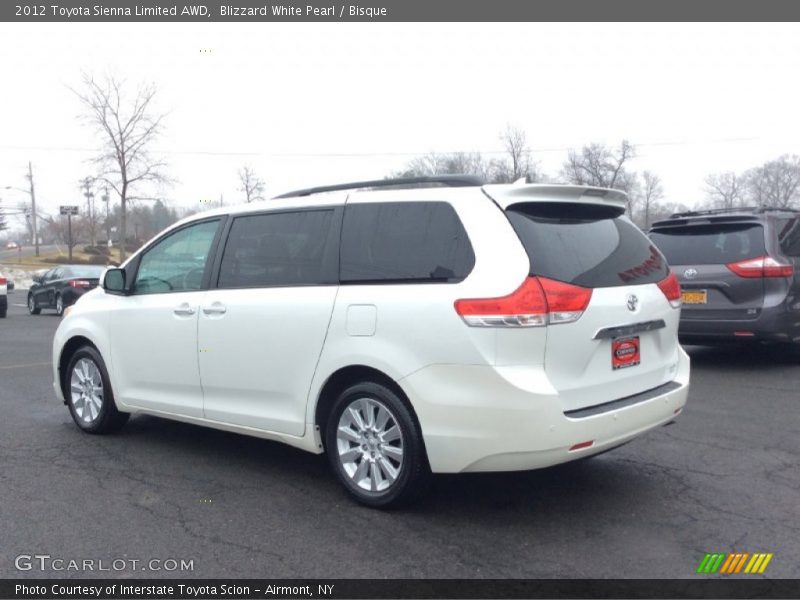 Blizzard White Pearl / Bisque 2012 Toyota Sienna Limited AWD