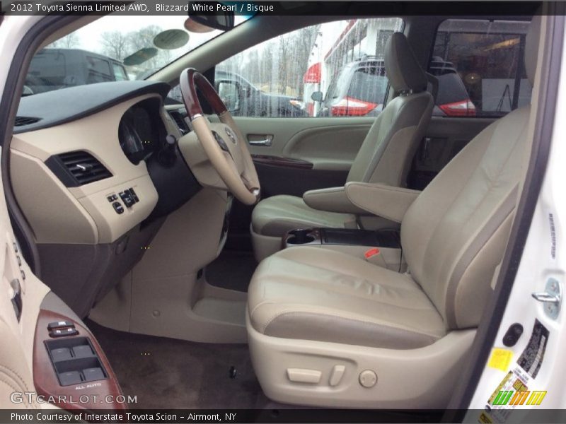 Blizzard White Pearl / Bisque 2012 Toyota Sienna Limited AWD