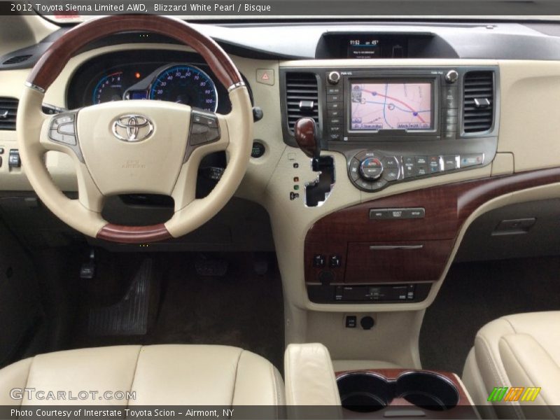 Blizzard White Pearl / Bisque 2012 Toyota Sienna Limited AWD
