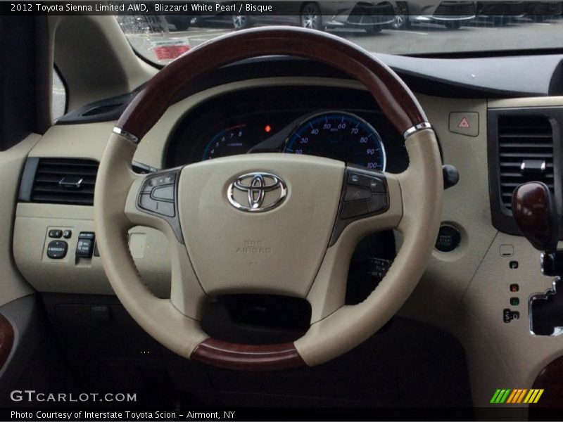 Blizzard White Pearl / Bisque 2012 Toyota Sienna Limited AWD