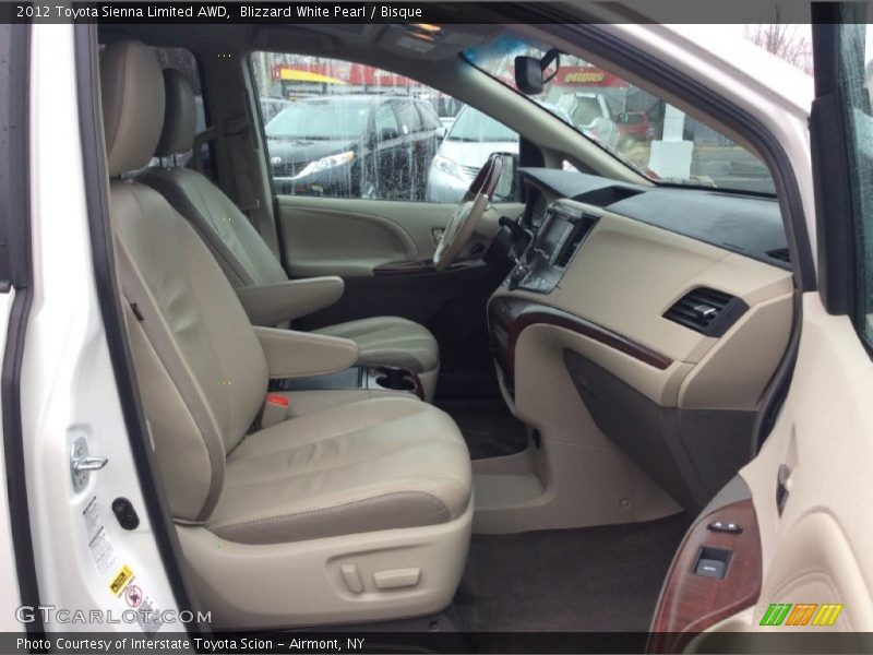 Blizzard White Pearl / Bisque 2012 Toyota Sienna Limited AWD