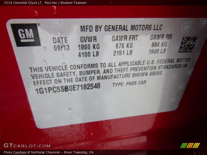 Red Hot / Medium Titanium 2014 Chevrolet Cruze LT
