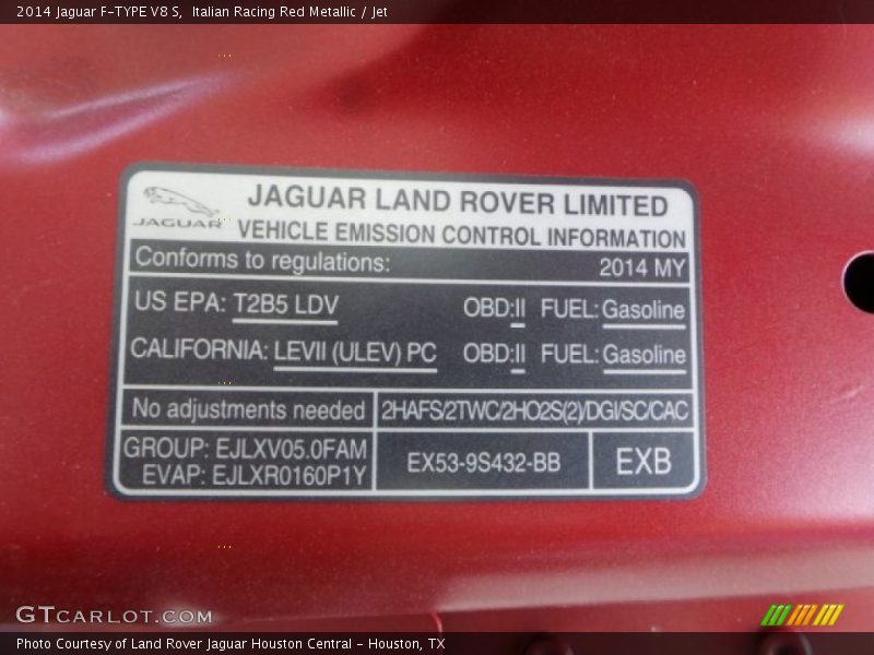 Italian Racing Red Metallic / Jet 2014 Jaguar F-TYPE V8 S