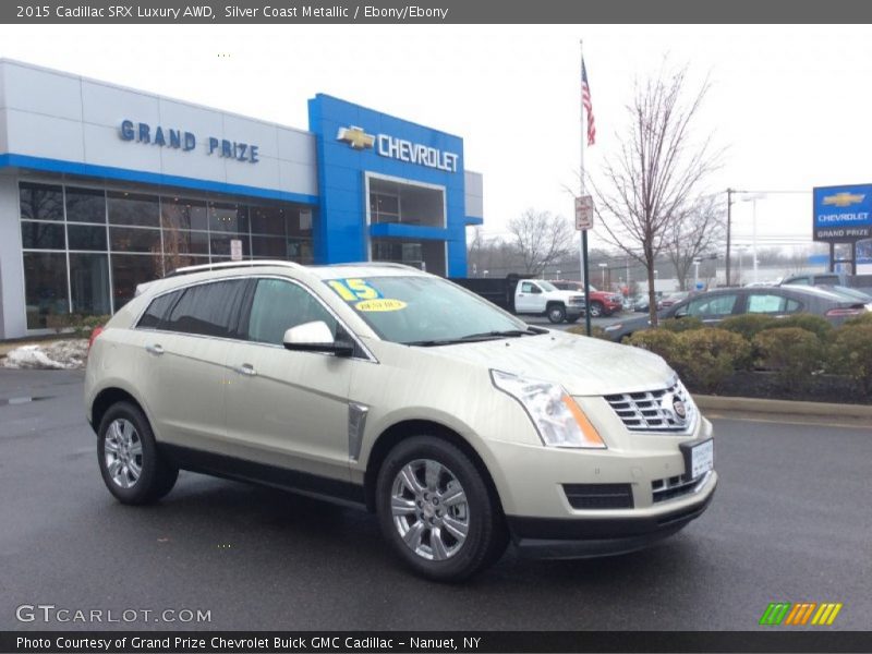 Silver Coast Metallic / Ebony/Ebony 2015 Cadillac SRX Luxury AWD