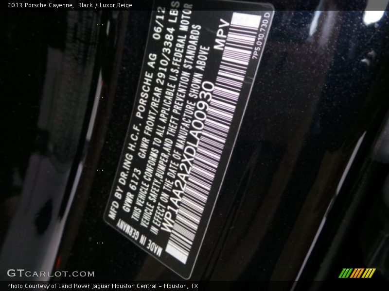 Black / Luxor Beige 2013 Porsche Cayenne