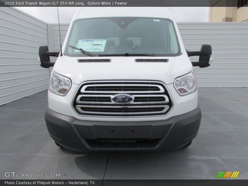 Oxford White / Pewter 2015 Ford Transit Wagon XLT 350 MR Long