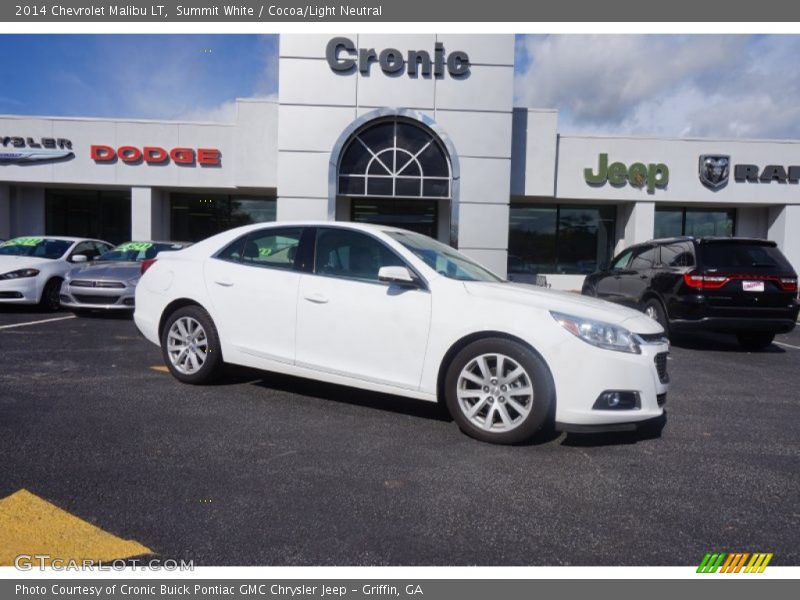 Summit White / Cocoa/Light Neutral 2014 Chevrolet Malibu LT