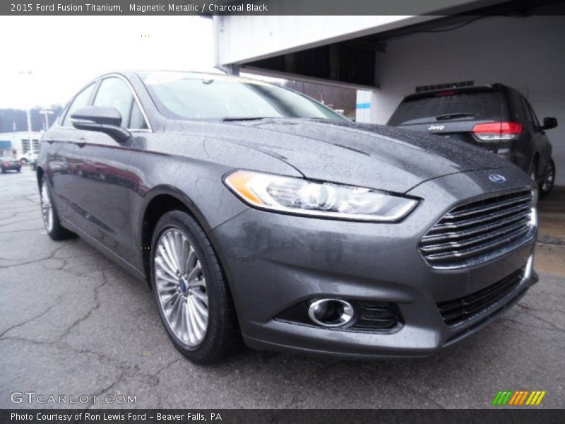 Magnetic Metallic / Charcoal Black 2015 Ford Fusion Titanium