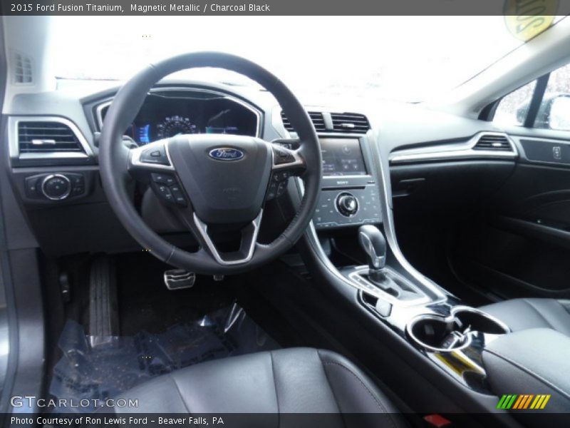 Magnetic Metallic / Charcoal Black 2015 Ford Fusion Titanium