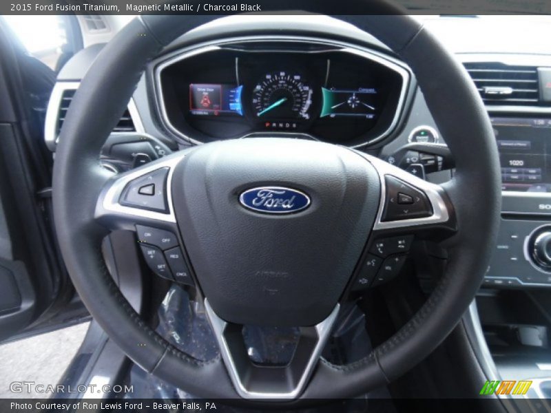 Magnetic Metallic / Charcoal Black 2015 Ford Fusion Titanium