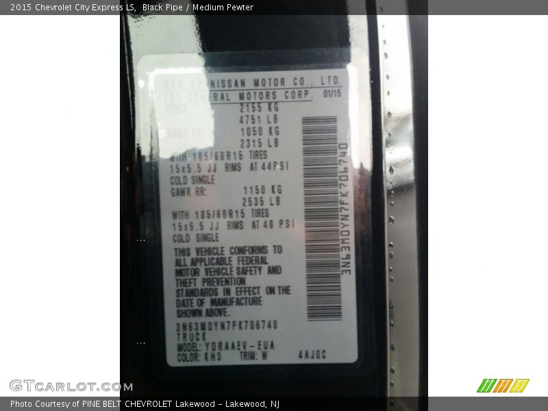 Black Pipe / Medium Pewter 2015 Chevrolet City Express LS