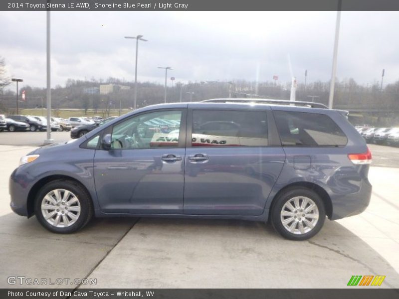 Shoreline Blue Pearl / Light Gray 2014 Toyota Sienna LE AWD