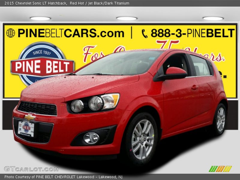 Red Hot / Jet Black/Dark Titanium 2015 Chevrolet Sonic LT Hatchback
