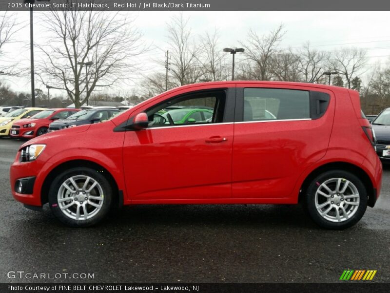 Red Hot / Jet Black/Dark Titanium 2015 Chevrolet Sonic LT Hatchback