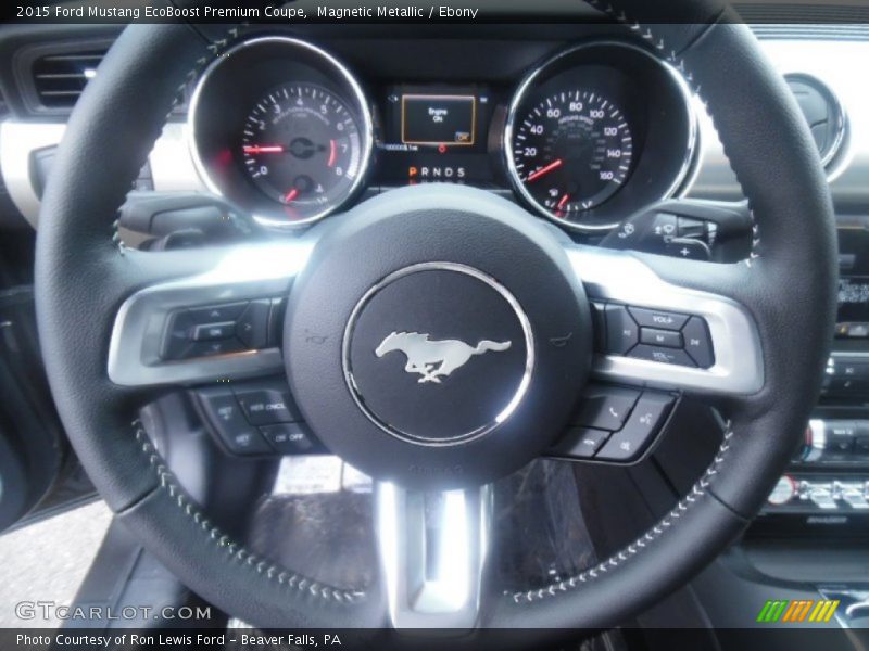 Magnetic Metallic / Ebony 2015 Ford Mustang EcoBoost Premium Coupe