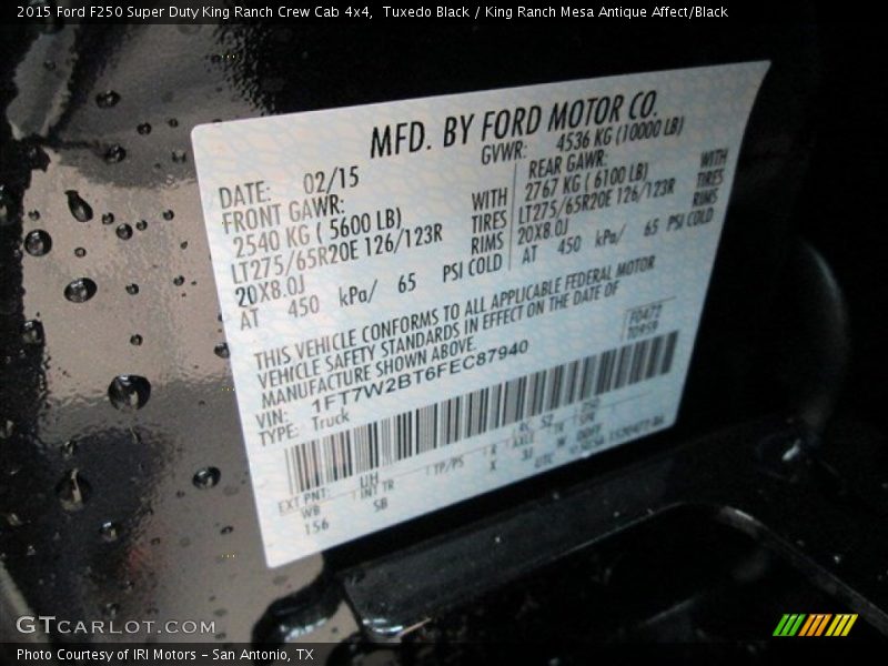 Tuxedo Black / King Ranch Mesa Antique Affect/Black 2015 Ford F250 Super Duty King Ranch Crew Cab 4x4