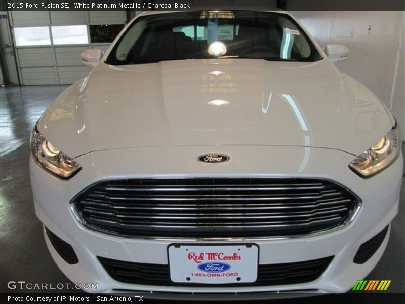 White Platinum Metallic / Charcoal Black 2015 Ford Fusion SE