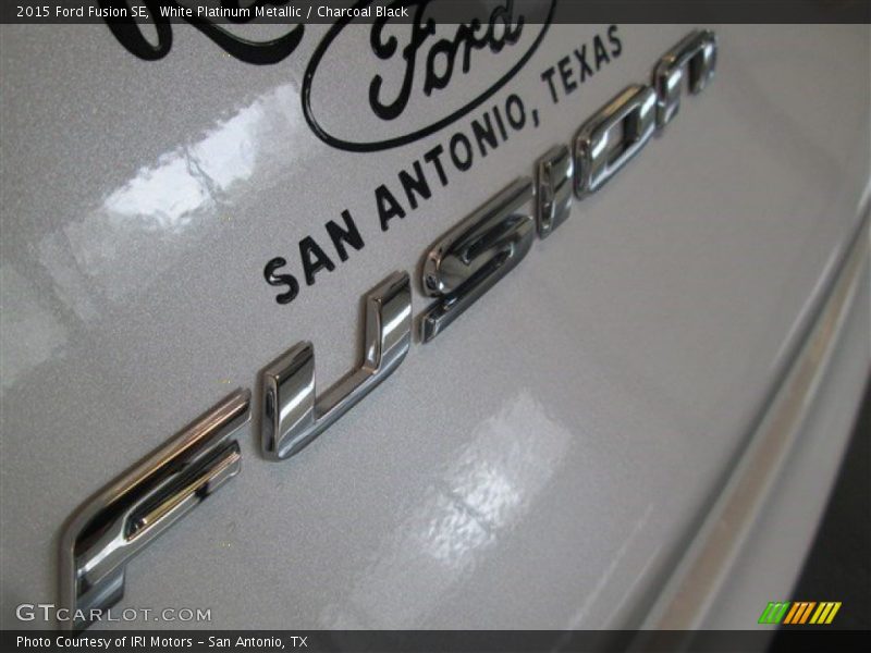 White Platinum Metallic / Charcoal Black 2015 Ford Fusion SE