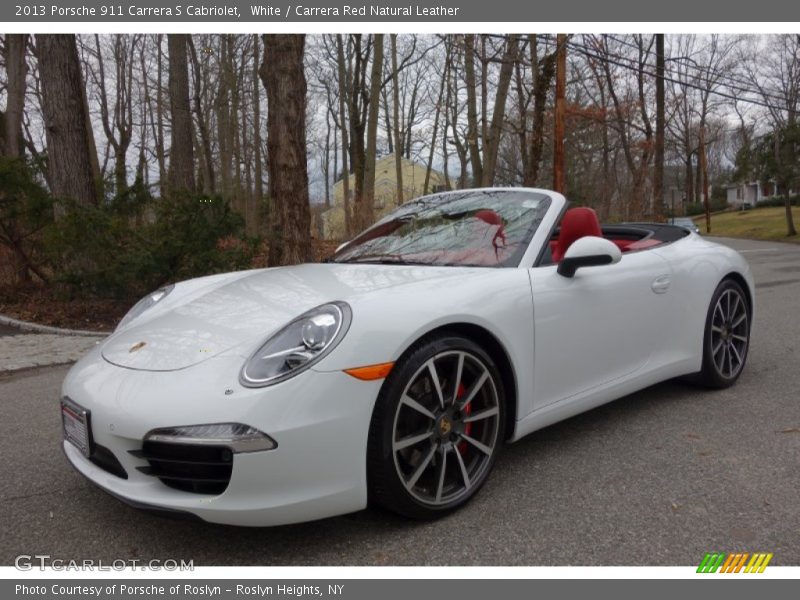 White / Carrera Red Natural Leather 2013 Porsche 911 Carrera S Cabriolet