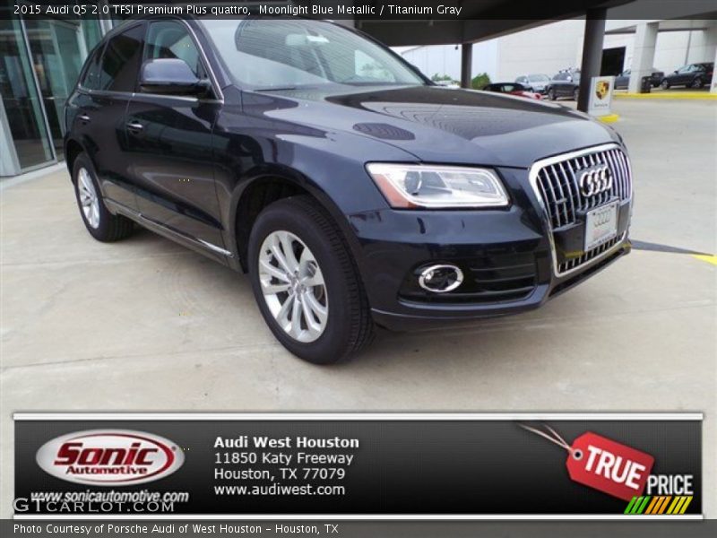 Moonlight Blue Metallic / Titanium Gray 2015 Audi Q5 2.0 TFSI Premium Plus quattro