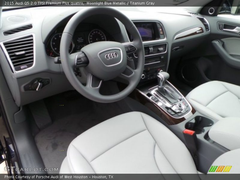 Moonlight Blue Metallic / Titanium Gray 2015 Audi Q5 2.0 TFSI Premium Plus quattro