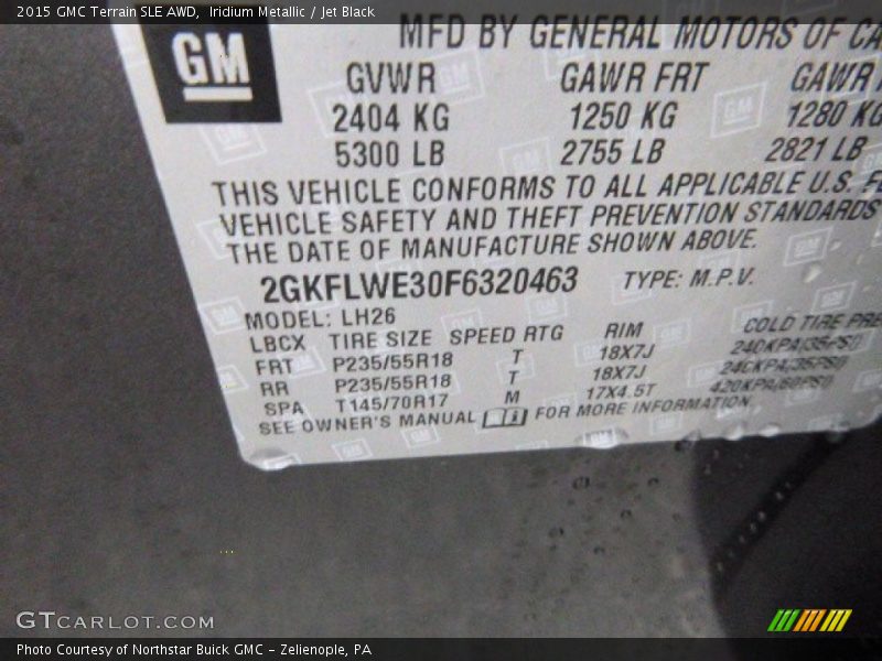 Iridium Metallic / Jet Black 2015 GMC Terrain SLE AWD