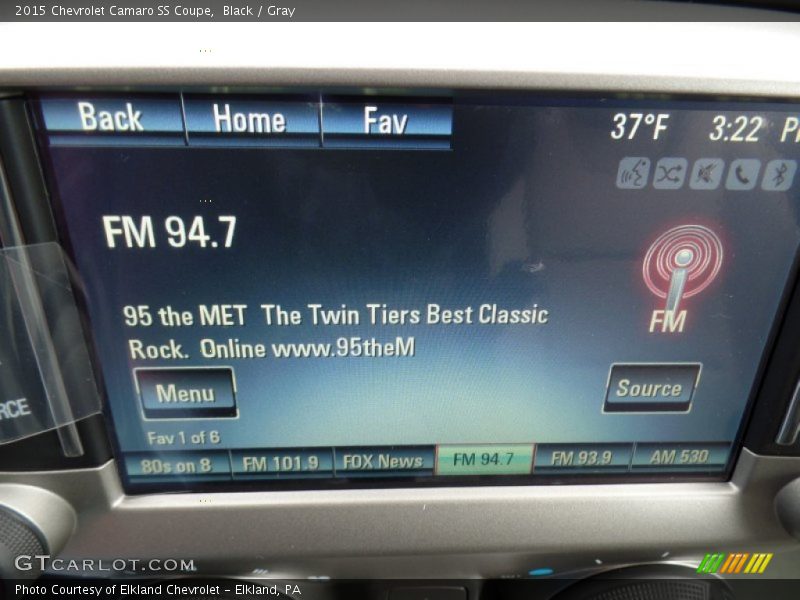 Black / Gray 2015 Chevrolet Camaro SS Coupe