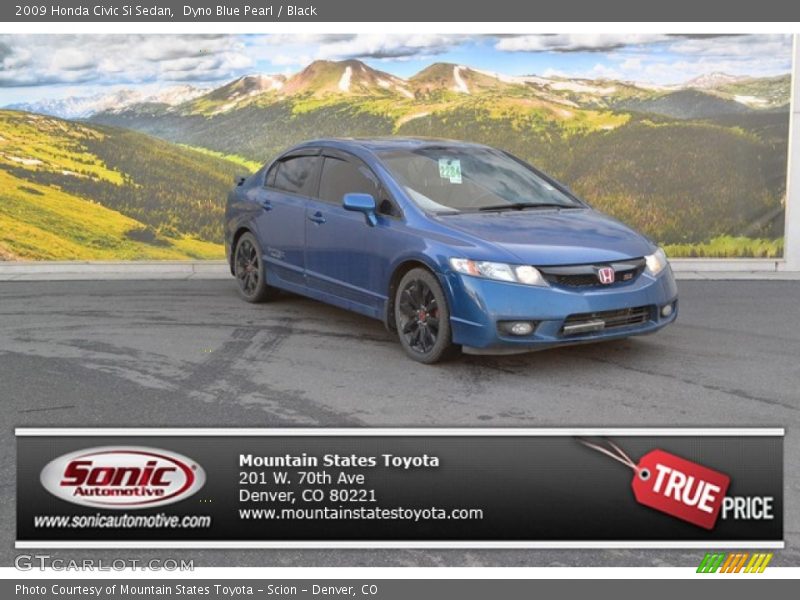 Dyno Blue Pearl / Black 2009 Honda Civic Si Sedan