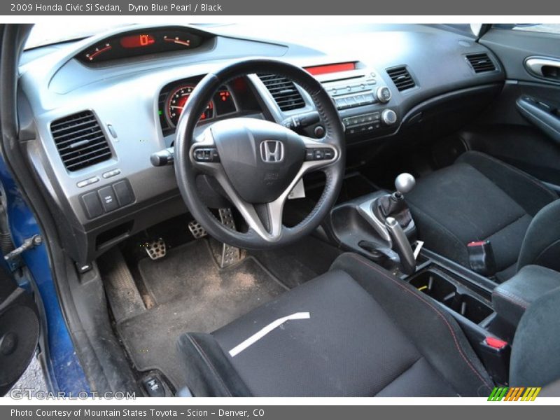 Dyno Blue Pearl / Black 2009 Honda Civic Si Sedan