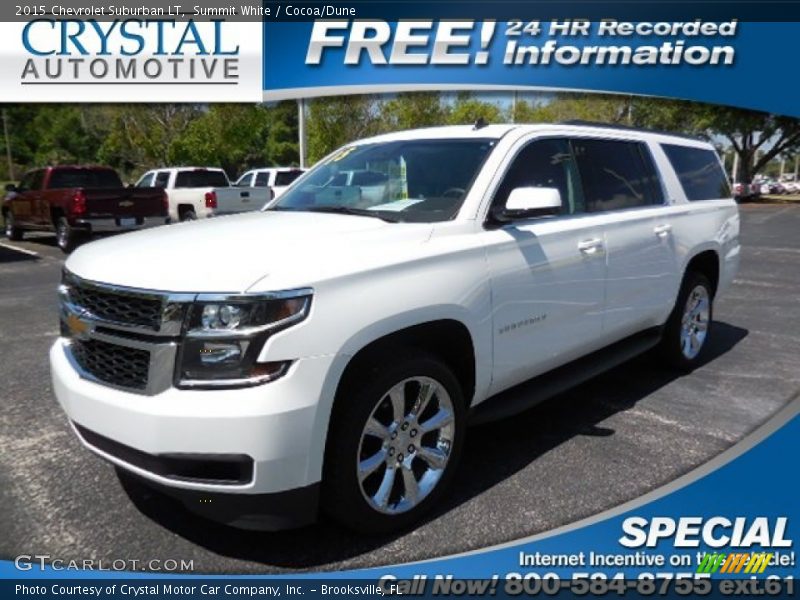 Summit White / Cocoa/Dune 2015 Chevrolet Suburban LT