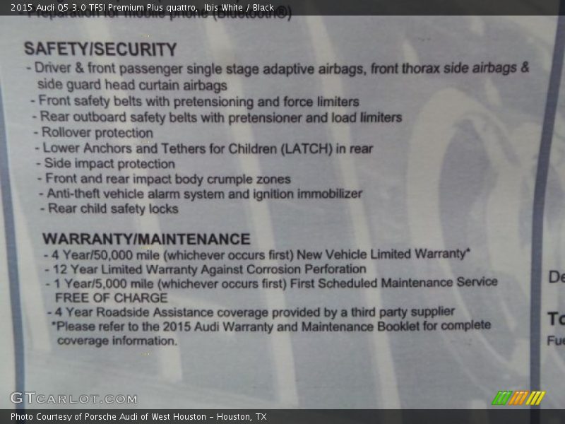 Ibis White / Black 2015 Audi Q5 3.0 TFSI Premium Plus quattro