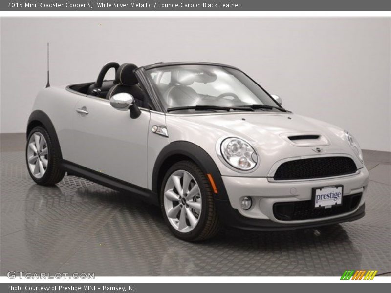 White Silver Metallic / Lounge Carbon Black Leather 2015 Mini Roadster Cooper S