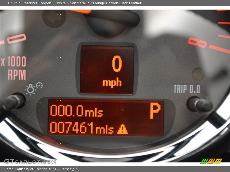White Silver Metallic / Lounge Carbon Black Leather 2015 Mini Roadster Cooper S