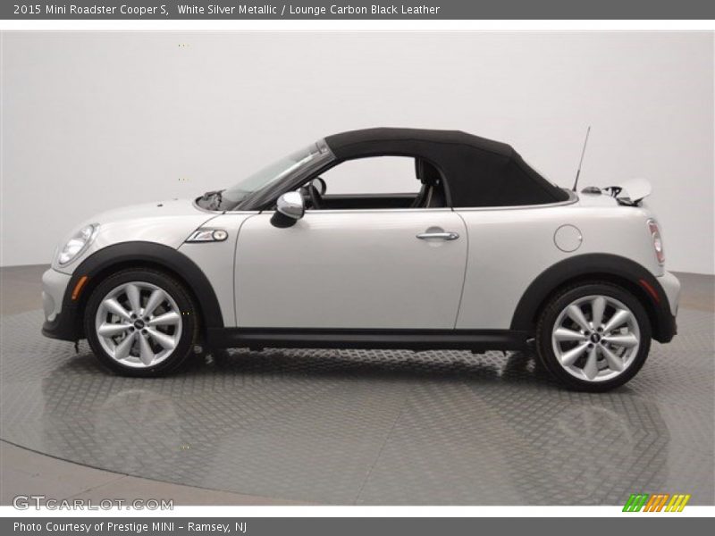 White Silver Metallic / Lounge Carbon Black Leather 2015 Mini Roadster Cooper S