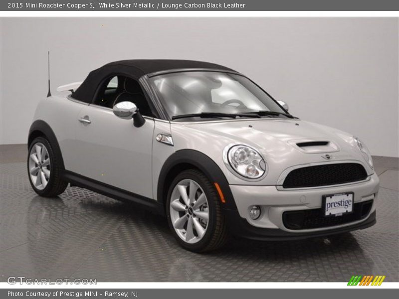 White Silver Metallic / Lounge Carbon Black Leather 2015 Mini Roadster Cooper S