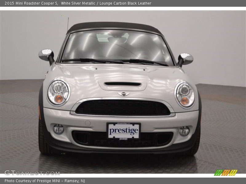 White Silver Metallic / Lounge Carbon Black Leather 2015 Mini Roadster Cooper S