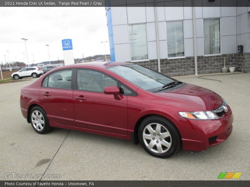 Tango Red Pearl / Gray 2011 Honda Civic LX Sedan