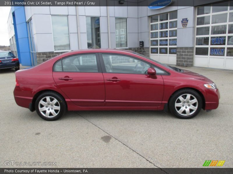 Tango Red Pearl / Gray 2011 Honda Civic LX Sedan