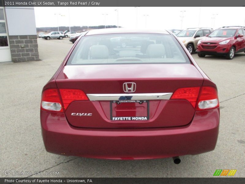 Tango Red Pearl / Gray 2011 Honda Civic LX Sedan