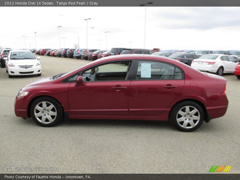Tango Red Pearl / Gray 2011 Honda Civic LX Sedan