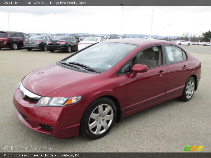 Tango Red Pearl / Gray 2011 Honda Civic LX Sedan
