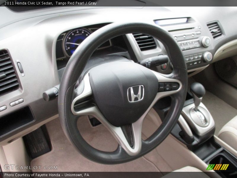 Tango Red Pearl / Gray 2011 Honda Civic LX Sedan